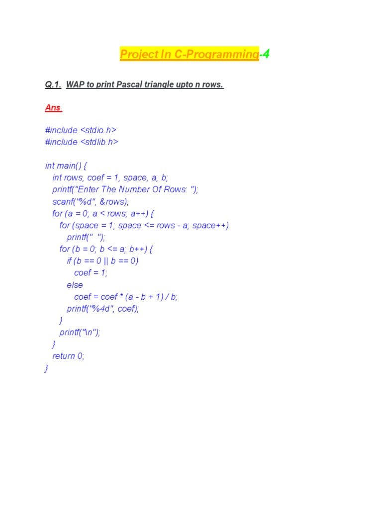 Project in CProgramming4 PDF