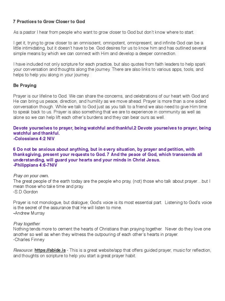 7 Ways to Deepen Your Relationship with God | PDF | Prayer | Jesus