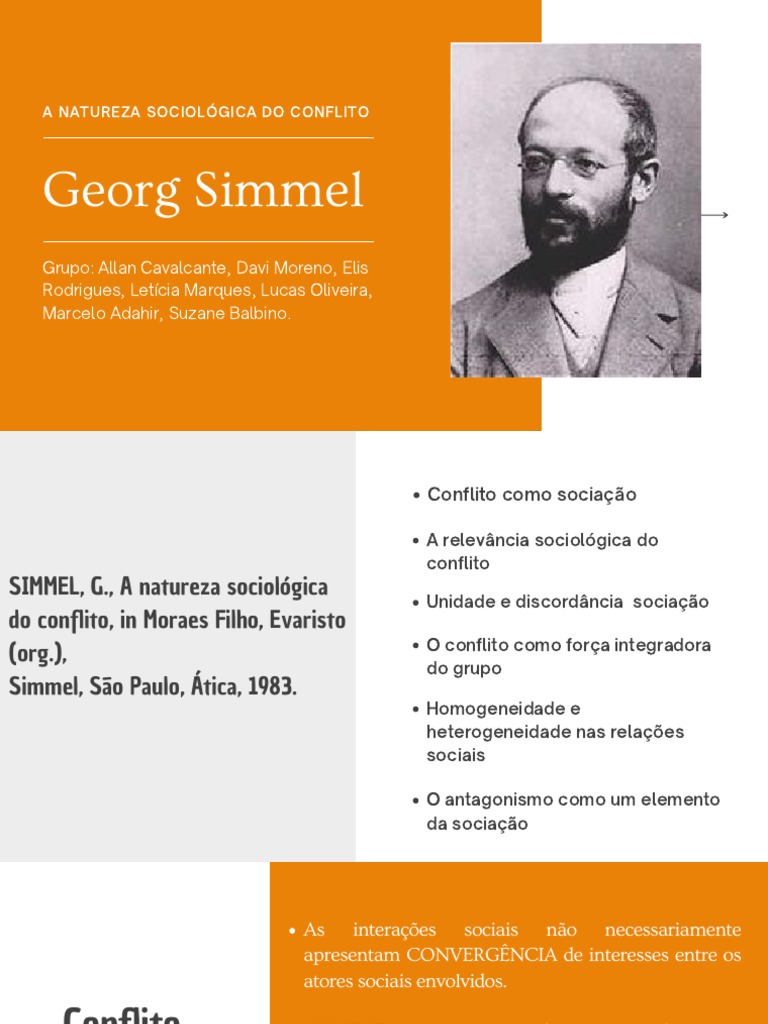 Georg Simmel SLIDE | PDF | Sociologia | Sociedade