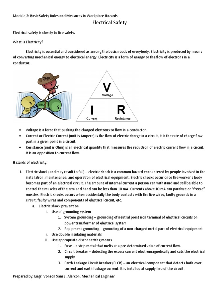 Module 3 Electrical Safety Pdf Electricity Electric Current