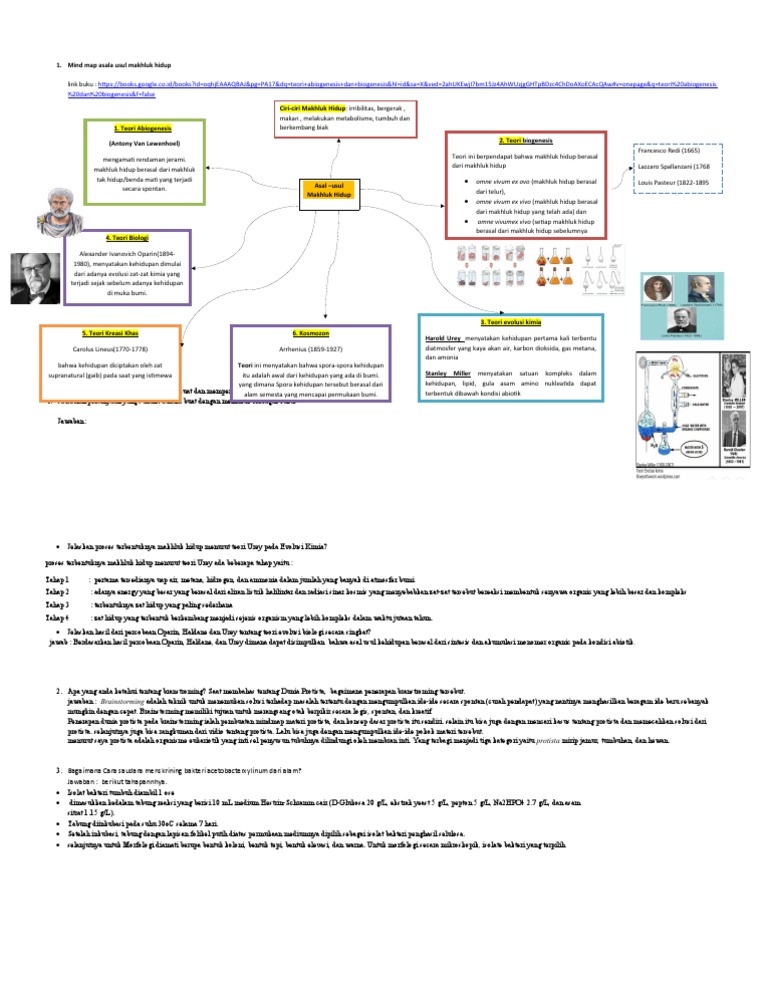 Mind Map Asal Usul Kehidupan | PDF