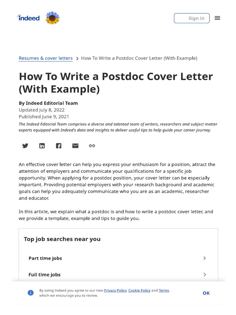 postdoc cover letter harvard