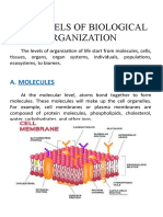 Levels of Biological Organizations