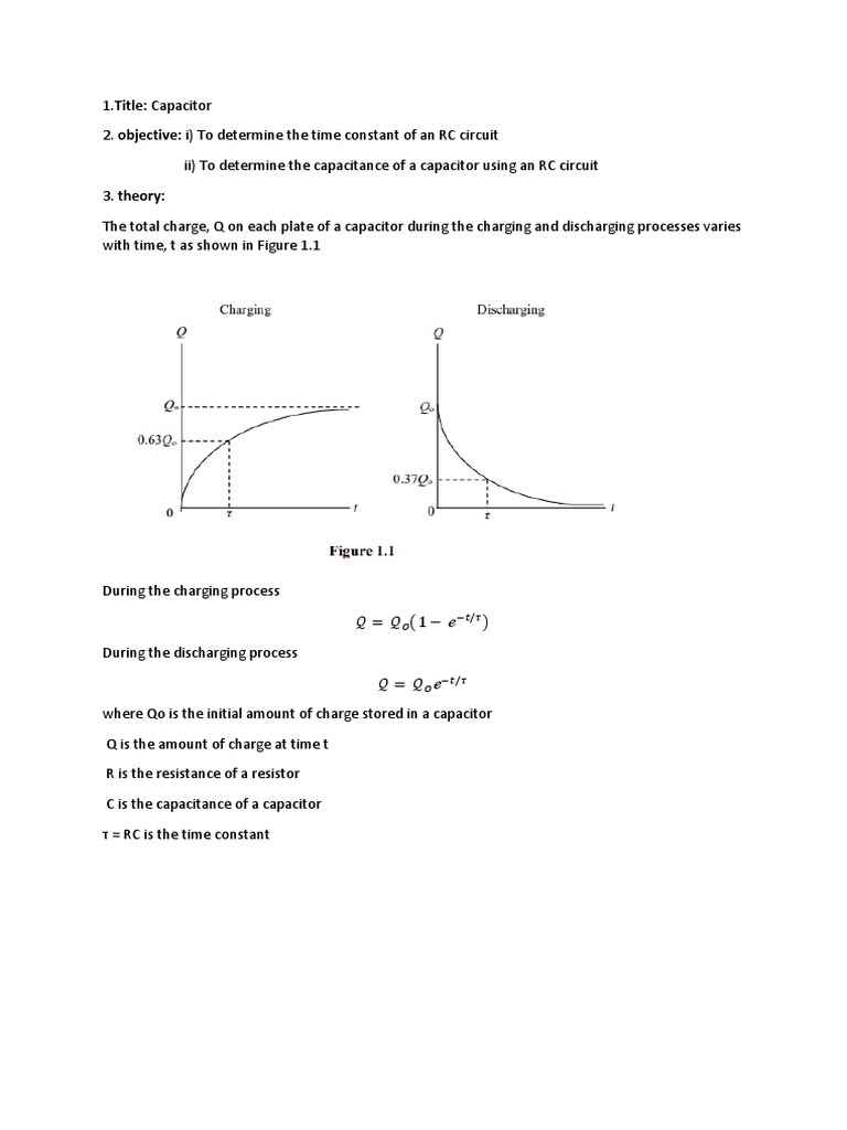 Lab Report Capacitor Phy | PDF | Capacitor | Electrical Network
