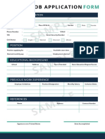 Job Application Form Sample