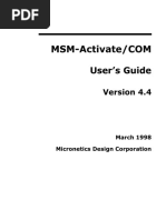 MSM-Activate COM User's Guide v.4.4 (Micronetics) 1998