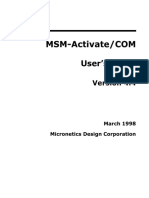 MSM-Activate COM User's Guide v.4.4 (Micronetics) 1998