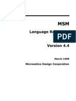 MSM-Language Reference Manual v.4.4 (Micronetics) 1998