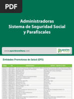 Códigos PILA de AFP y ARL en Colombia | PDF