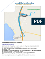 Mapa de Llegada Al Condominio Panorámico Santa Cruz de Las Flores