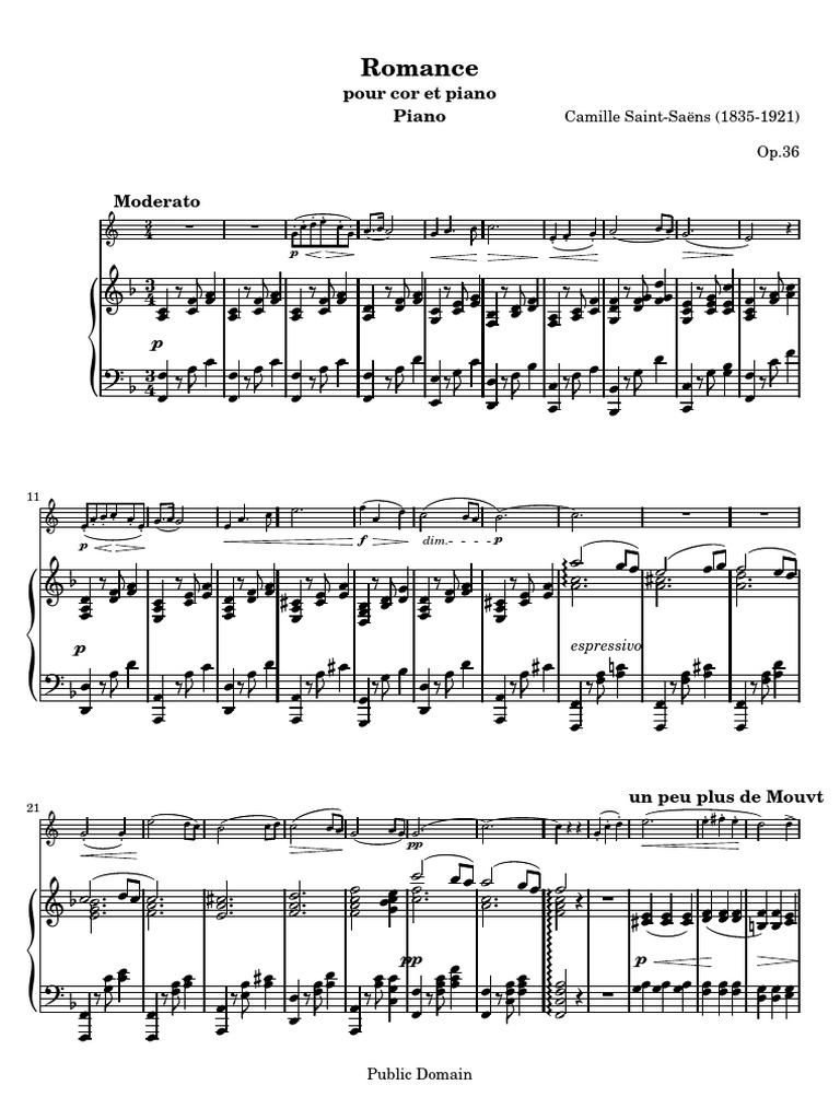 (Free Scores - Com) Saint Saens Camille Romance 8727 | PDF | Notation ...