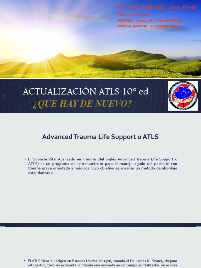 ACTUALIZACIÓN ATLS 10° Ed | PDF | Emergencias Médicas | Enfermedades y ...
