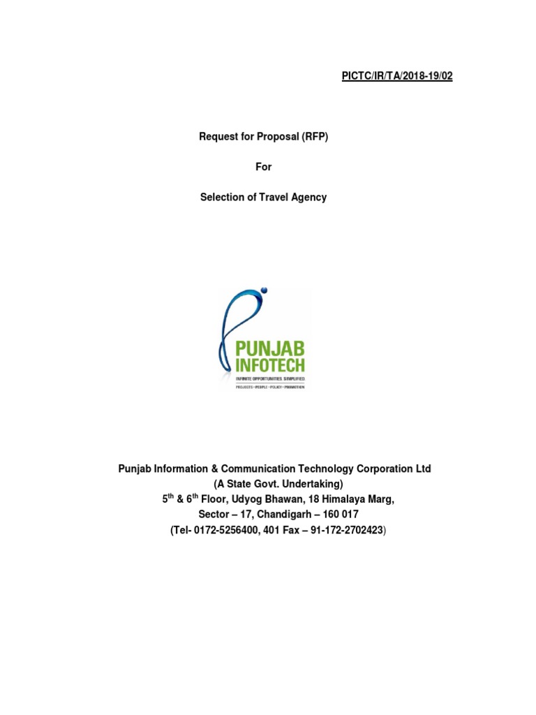 Travel Agency Proposal Example PDF Request For Proposal Business