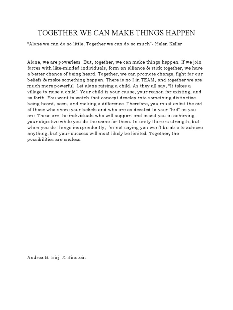 Together We Can Make a Difference | PDF | Self-Improvement | Wellness