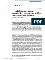 Household Energy-Saving Behavior, Its Consumption, and Life Satisfaction in 37 Countries