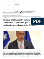 Senador Chahuán (RN) y Audio Filtrado de Cancillería - Esperamos Que La Ministra Dé Explicaciones en La Comisión de RR - EE. - El Mostrador