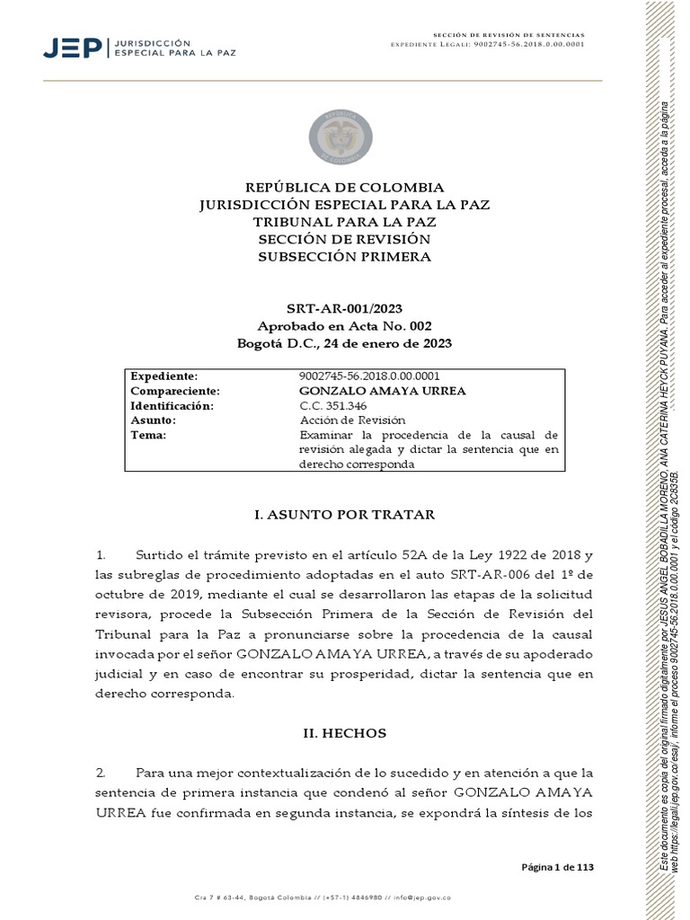 Sentencia SRT-AR-001 24-Enero 2023 - Firmada LEGALI Compressed