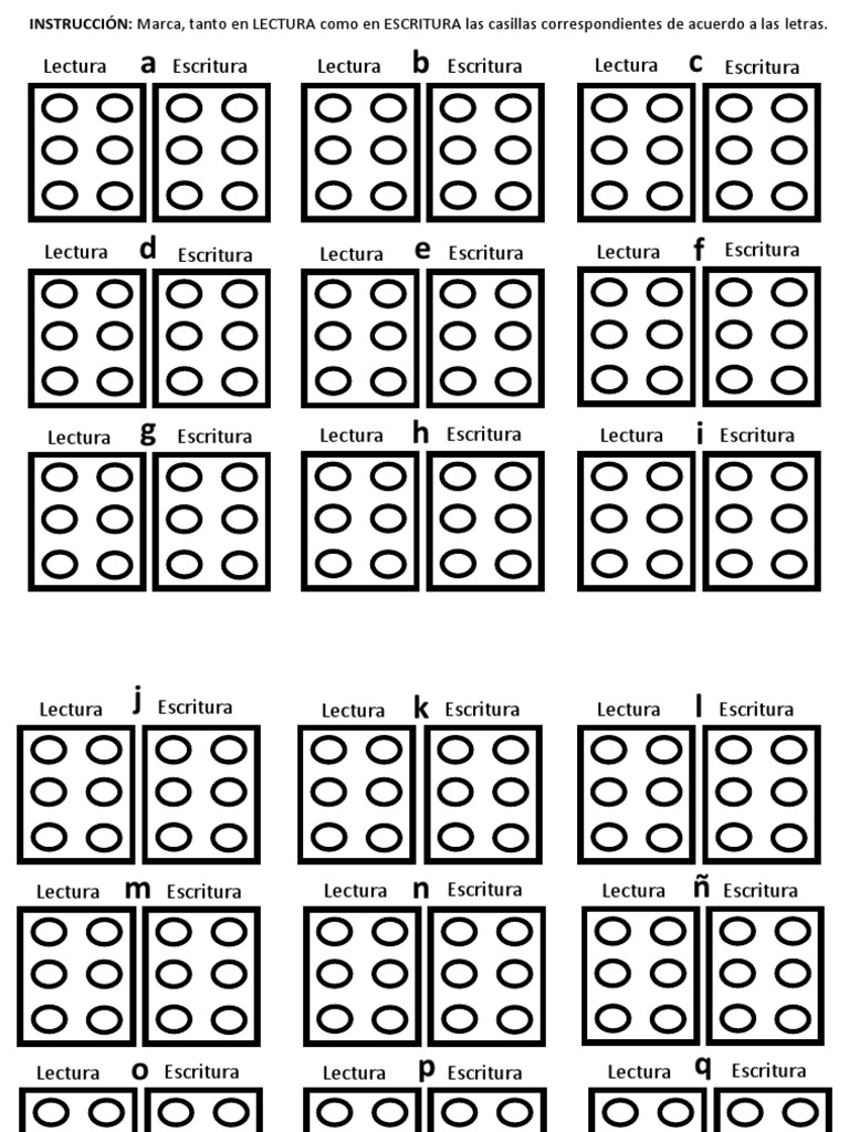 Plantilla para Escribir en Braille | PDF | Artes del Lenguaje y ...