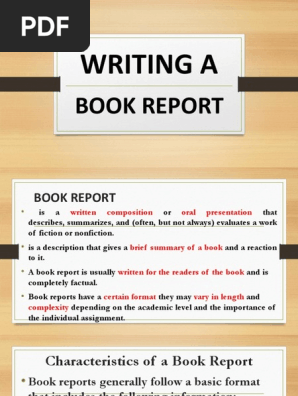 LESSON 6- WRITING A BOOK REPORT