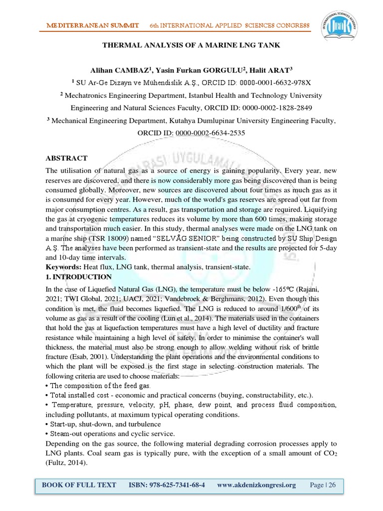Thermal Analysis of Marine LNG Tank | PDF | Liquefied Natural Gas ...