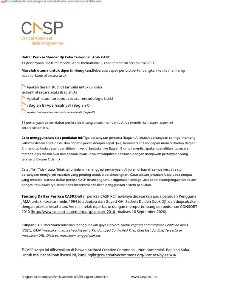 Translate CASP RCT Checklist PDF Fillable Form PDF