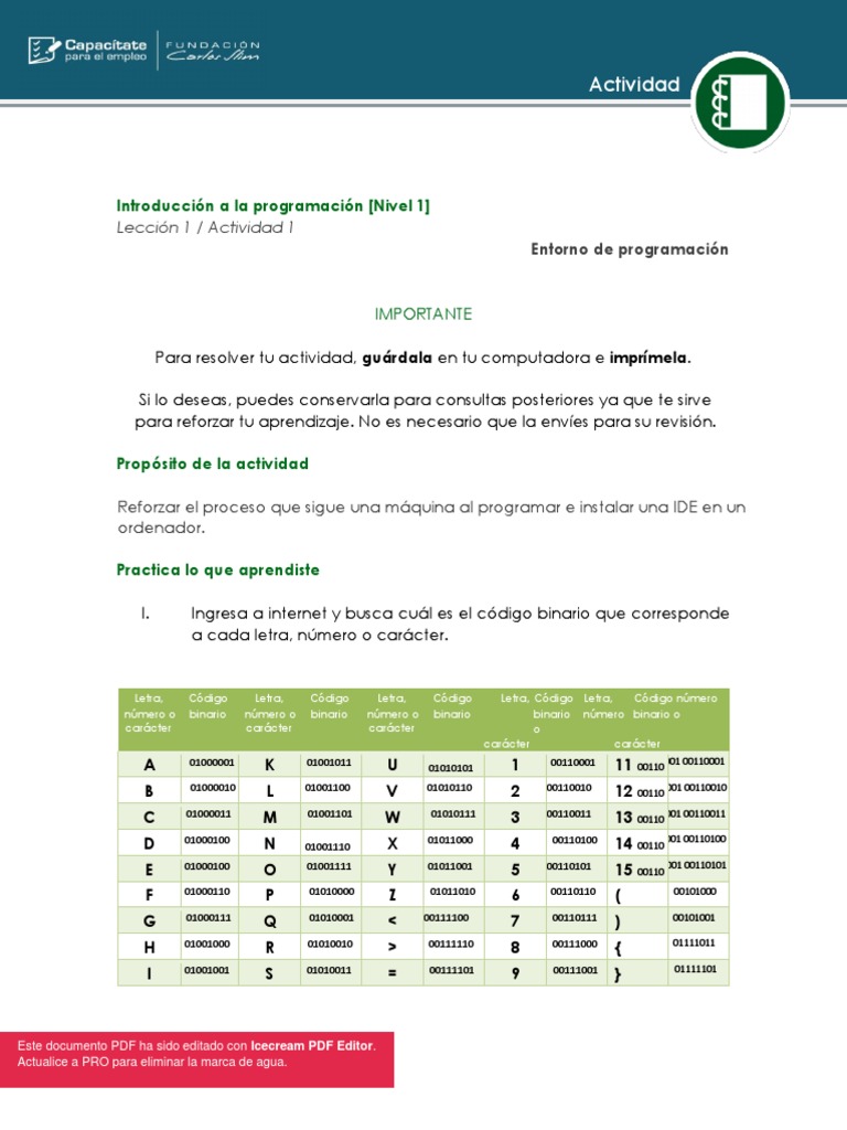 Ejercicios Semana 1 | PDF | Lenguaje de programación | Programación de ...