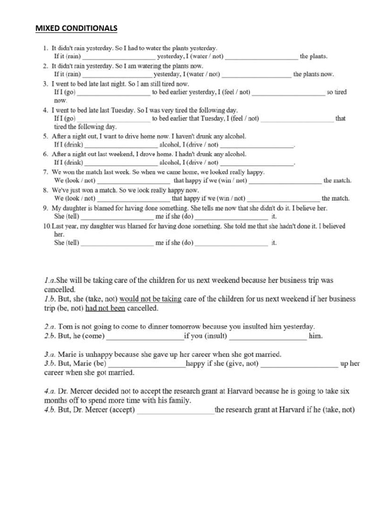 Understanding Mixed Conditionals | PDF