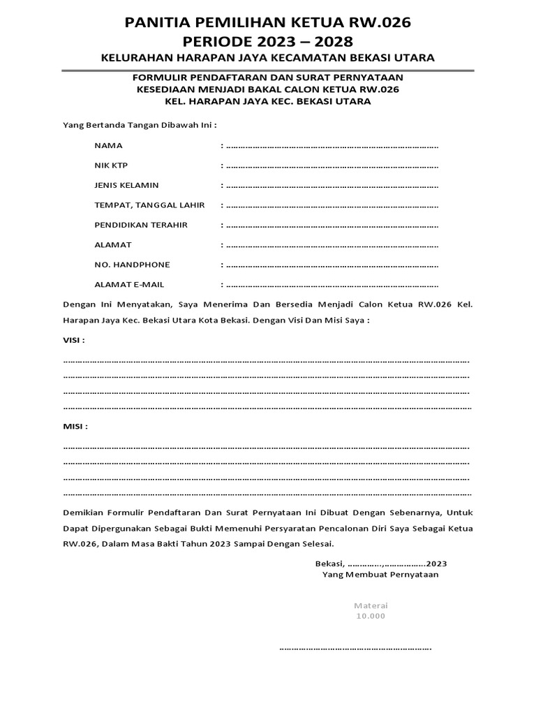 Abdul Salam Salim Ambil Formulir Pendaftaran Balon Ketua KONI Banten