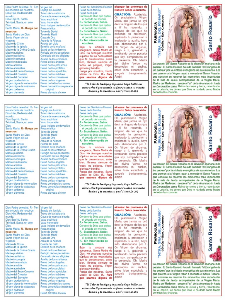 Tríptico del Santo Rosario para Imprimir | PDF | María, madre de Jesús ...
