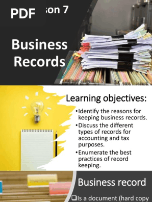 Q2 Lesson 7 Keeping Business Records