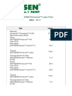 Boysen Permacoat Latex Paint Material List 525 sqm