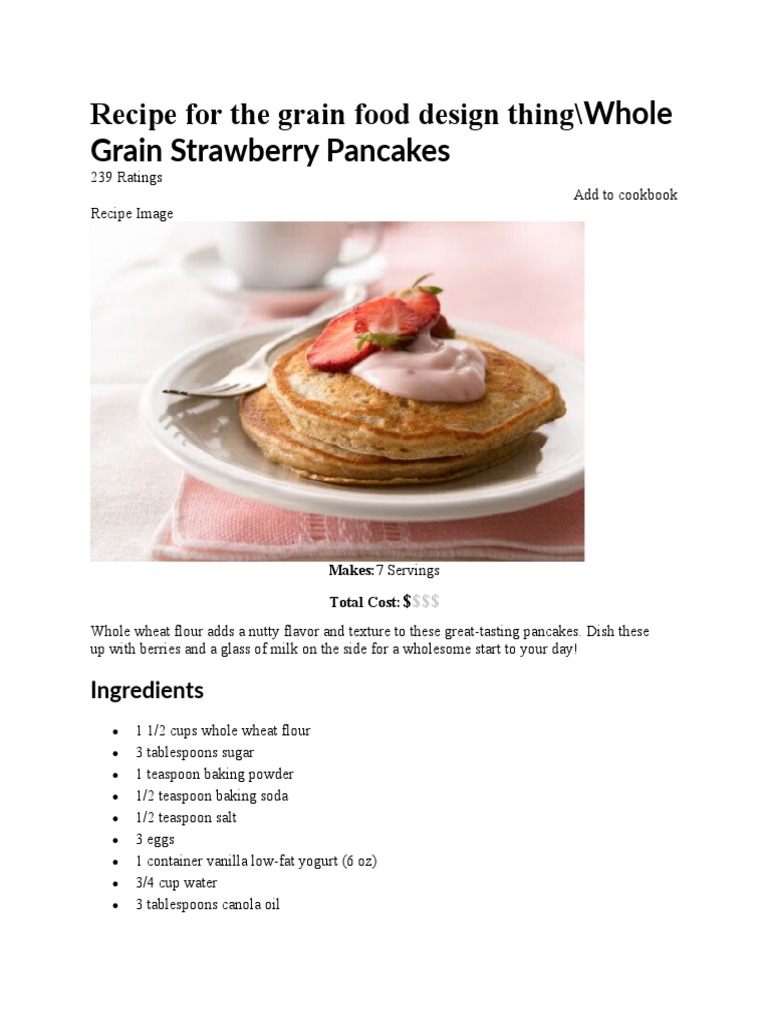 Grain Pancake PDF Pancake Foods