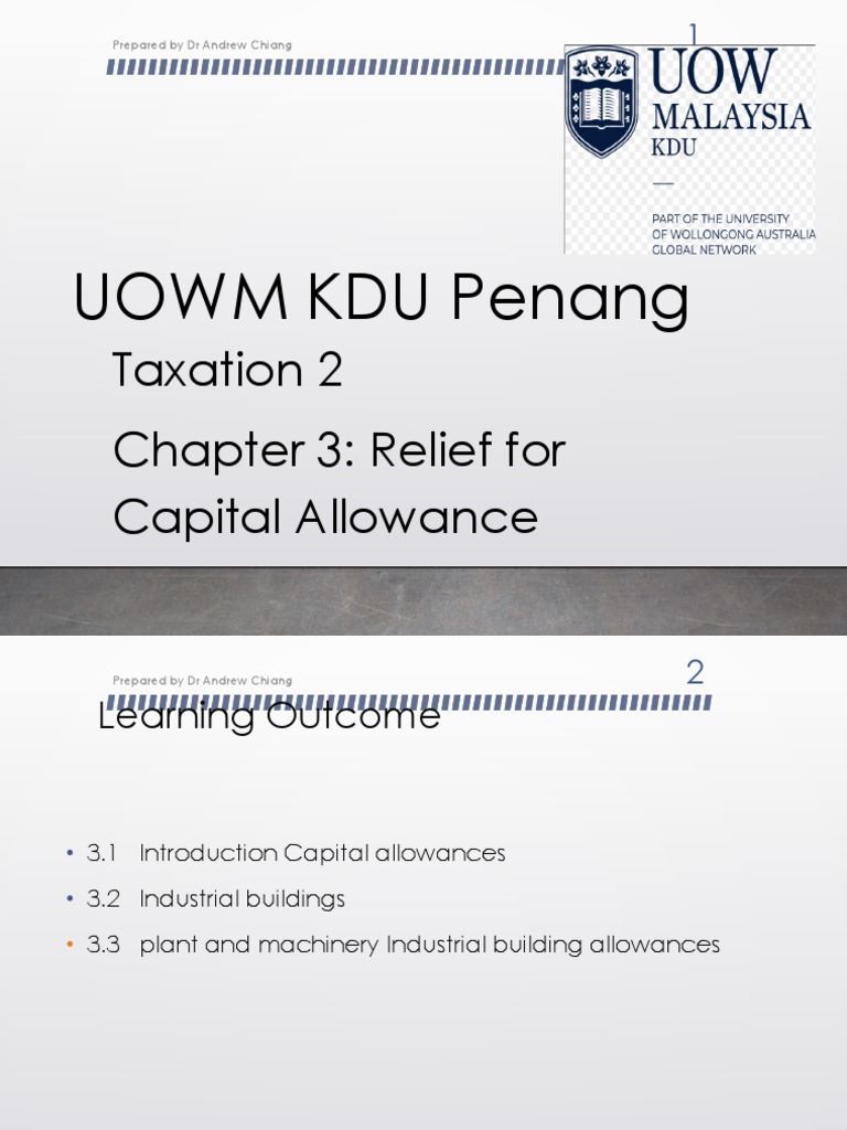 Capital Allowance Relief Guide | PDF | Expense | Depreciation