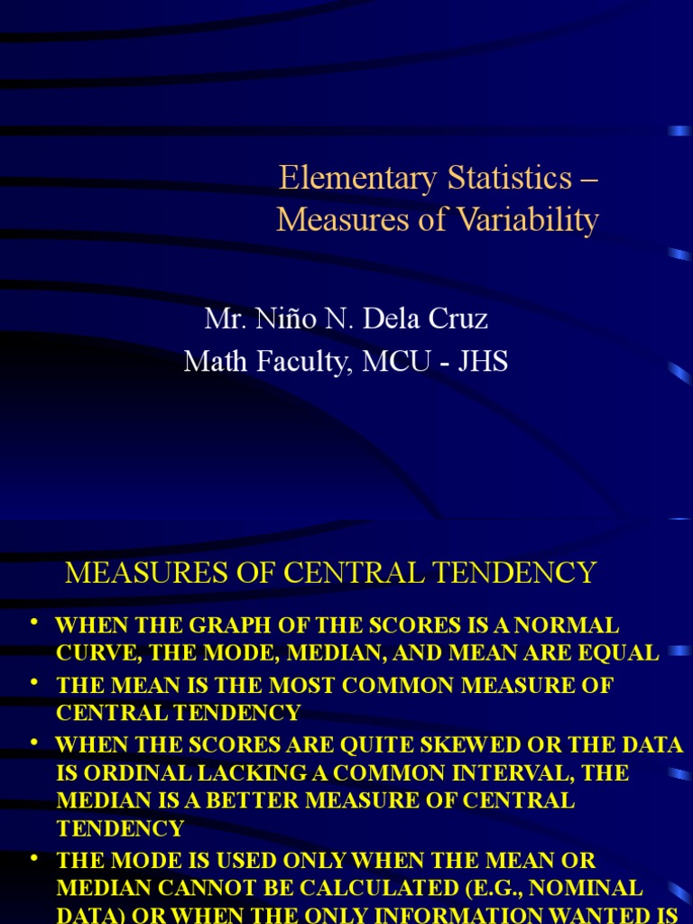 Understanding Measures of Variability | PDF | Career & Growth | Science ...