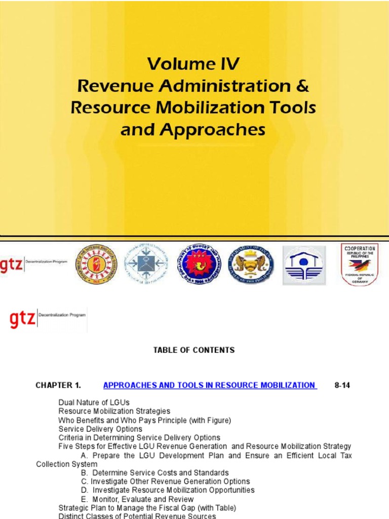 Volume 4 - Revenue Administration & Resouce Mobilization Tools and ...