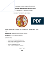 Demografía A Inicios de Nuestra Vida Republicana - 1823 - 1895