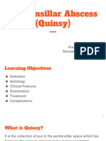 Peritonsillar Abscess (Quinsy) : Preethi Jagannath Ramaiah Medical College