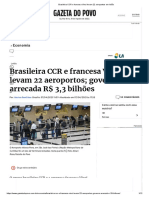 Brasileira CCR e Francesa Vinci Levam 22 Aeroportos em Leilão