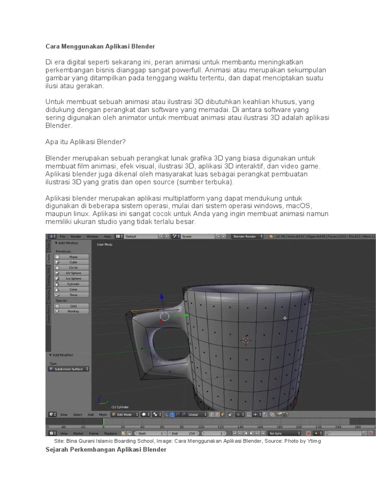 Cara Menggunakan Aplikasi Blender | PDF