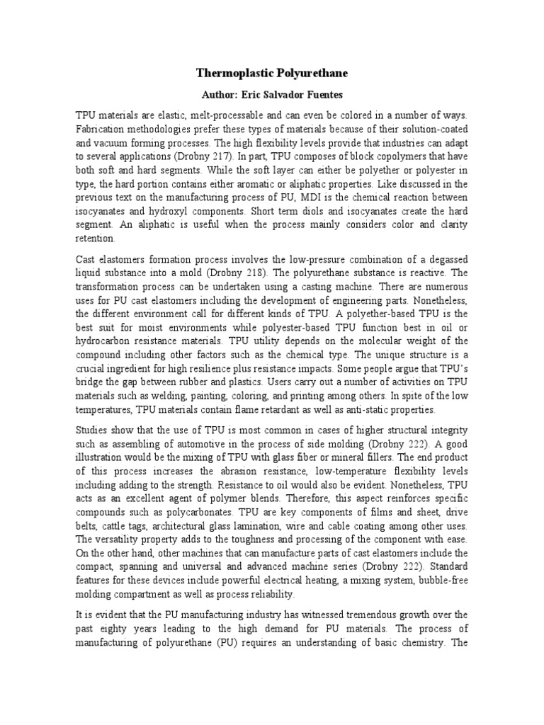 Thermoplastic Polyurethane | PDF | Polyurethane | Chemistry