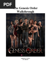 The Genesis Order Walkthrough: (Updated To V.57011) by Greg87