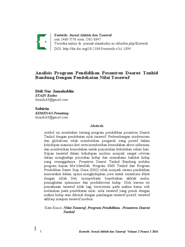 Analisa Program Pesantren | PDF
