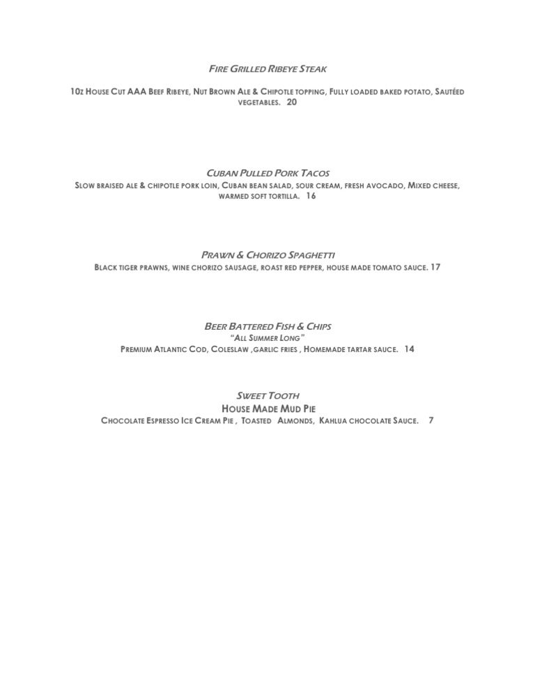 Harding's Family Grill Menu | PDF