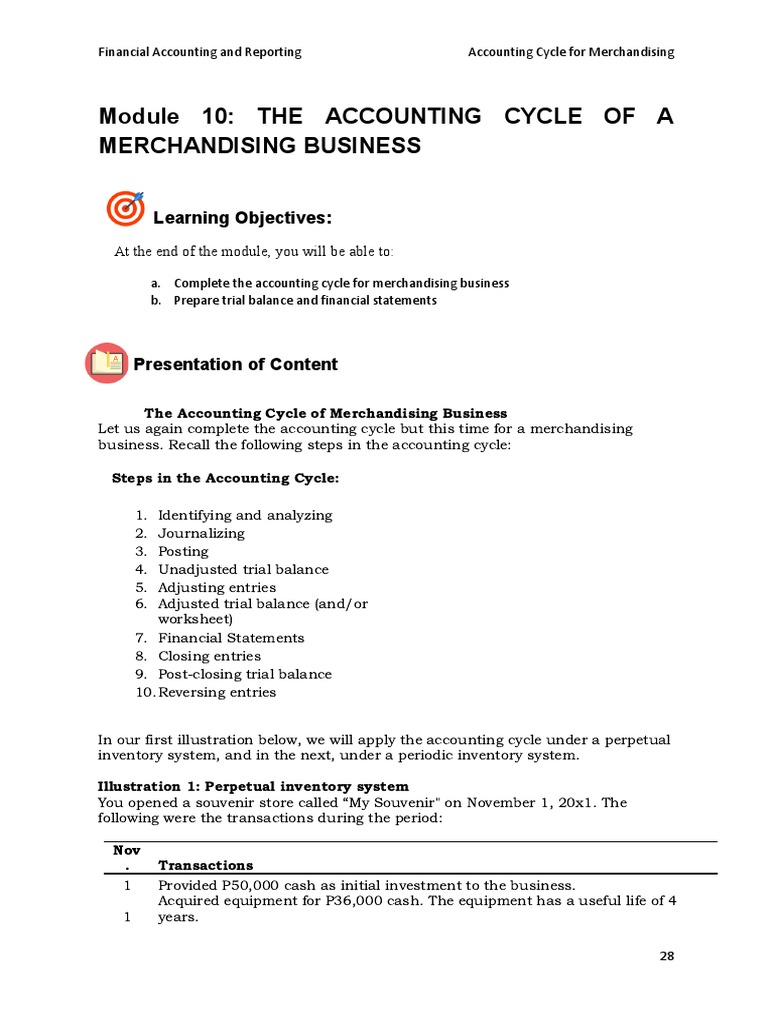 Merchandising Business Accounting Cycle | PDF | Debits And Credits ...