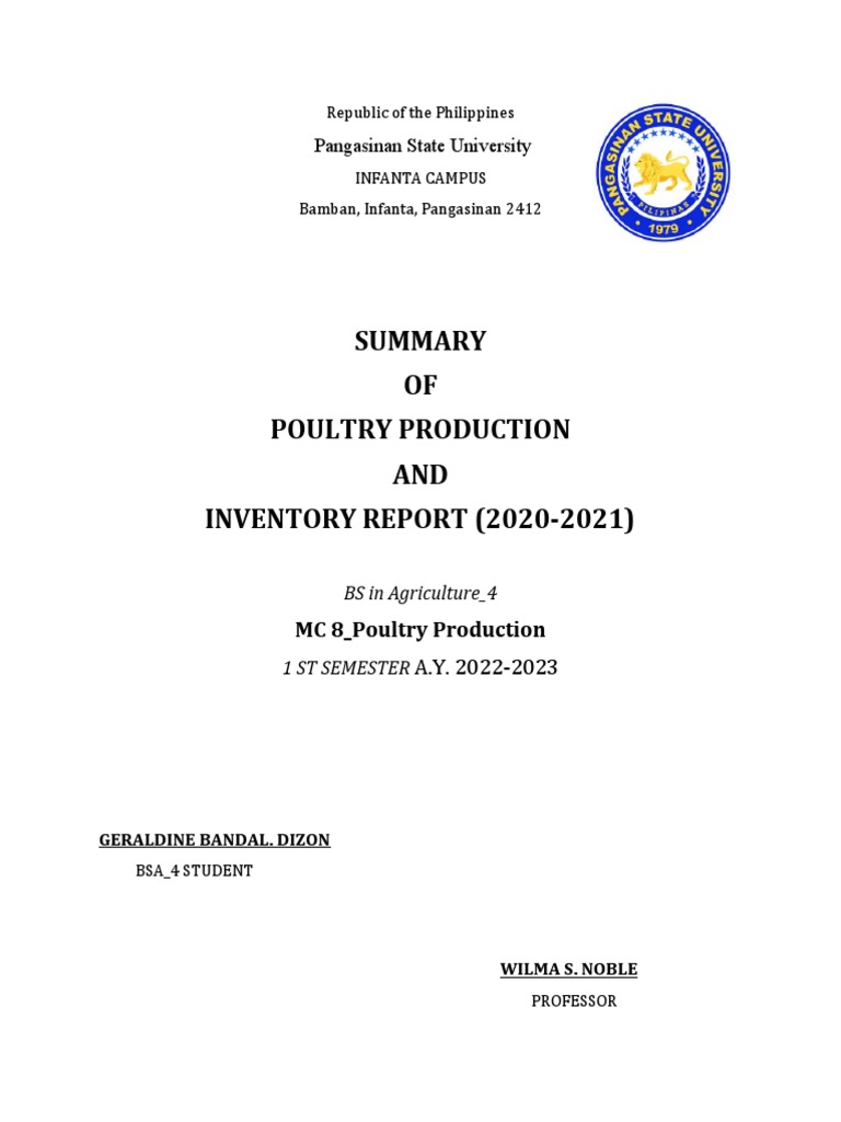 Geraldine Bandal Dizon PDF Poultry Animal Products