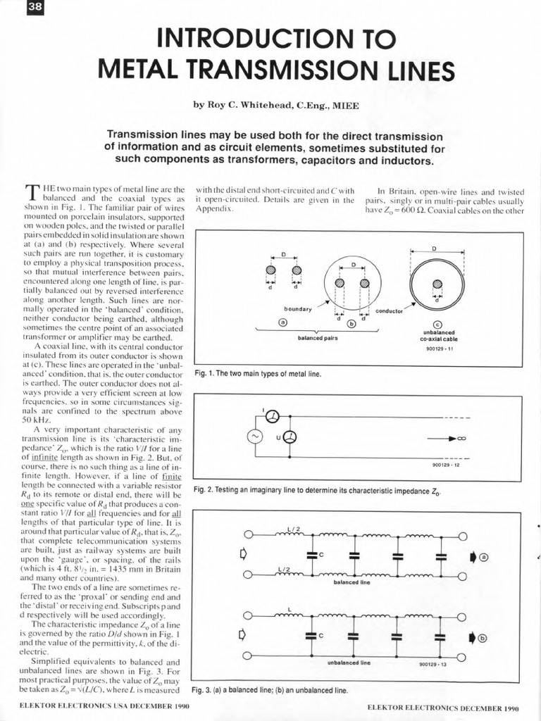 TO Metal Transmission Lines PDF Transmission Line Coaxial Cable