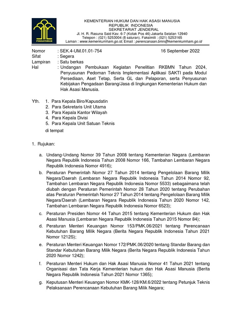 Undangan Pembukaan Kegiatan | PDF