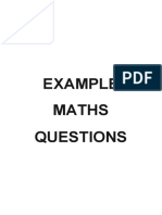 Maths Example Questions 2022
