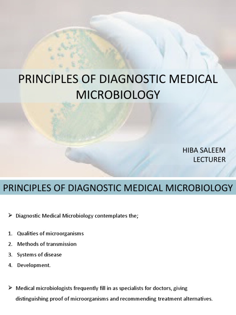 Week 1Topic 1Principles of Diagnostic Medical Microbiology PDF