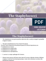 Week 3 - Topic 1 - Demonstration of Characteristics, Lab Diagnosis & Pathogenesis of Staphylococcus